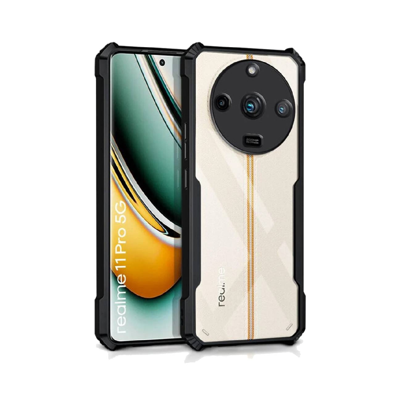 Realme 11 Pro Shockproof Crystal Clear Bumper Case with Acrylic Back, TPU Frame & Camera Protection