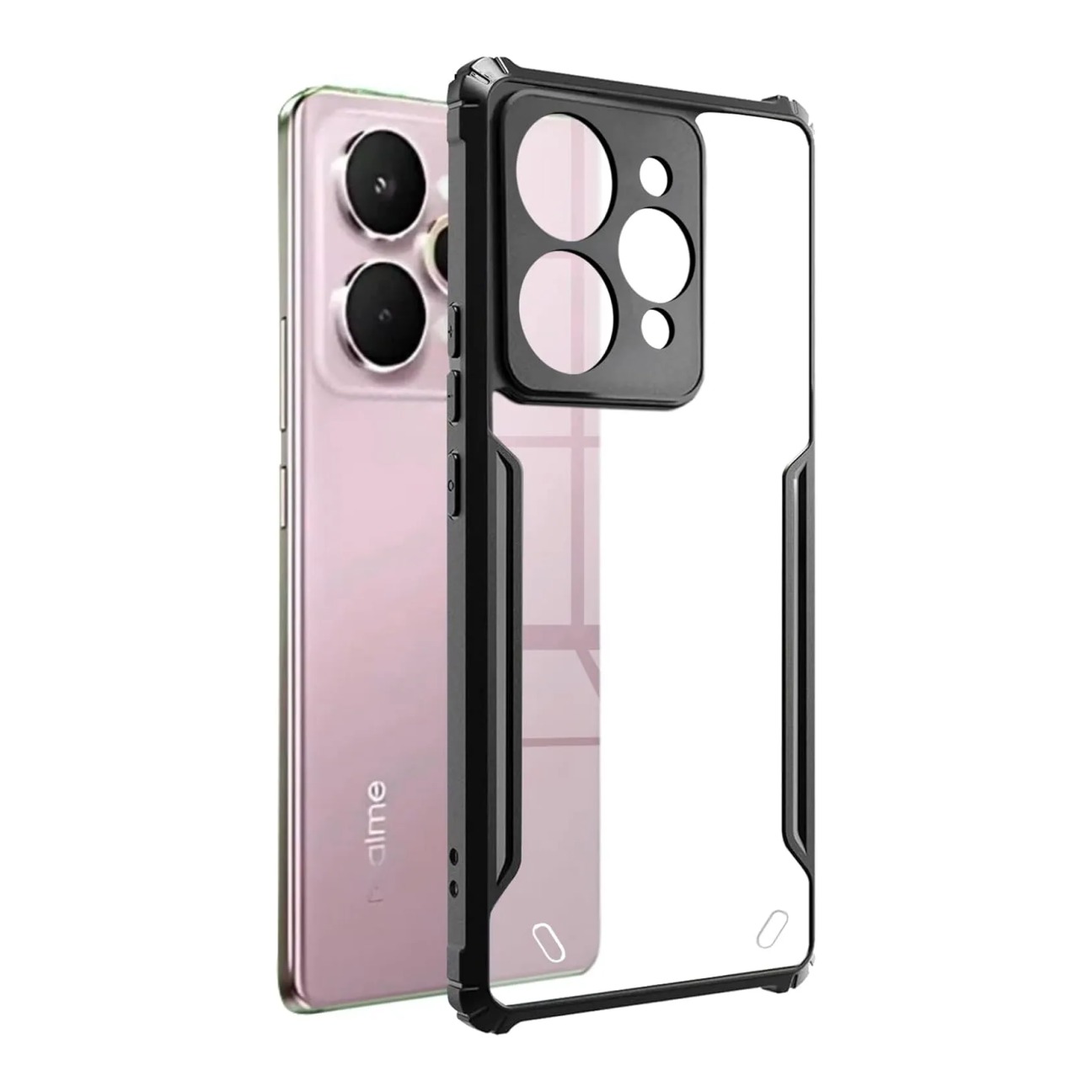 Realme 15 Shockproof Crystal Clear Bumper Case with Acrylic Back, TPU Frame & Camera Protection