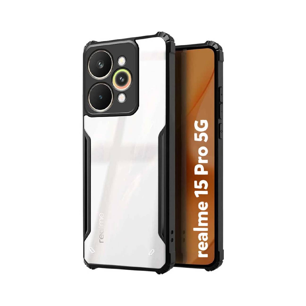 Realme 15 Pro Shockproof Crystal Clear Bumper Case with Acrylic Back, TPU Frame & Camera Protection