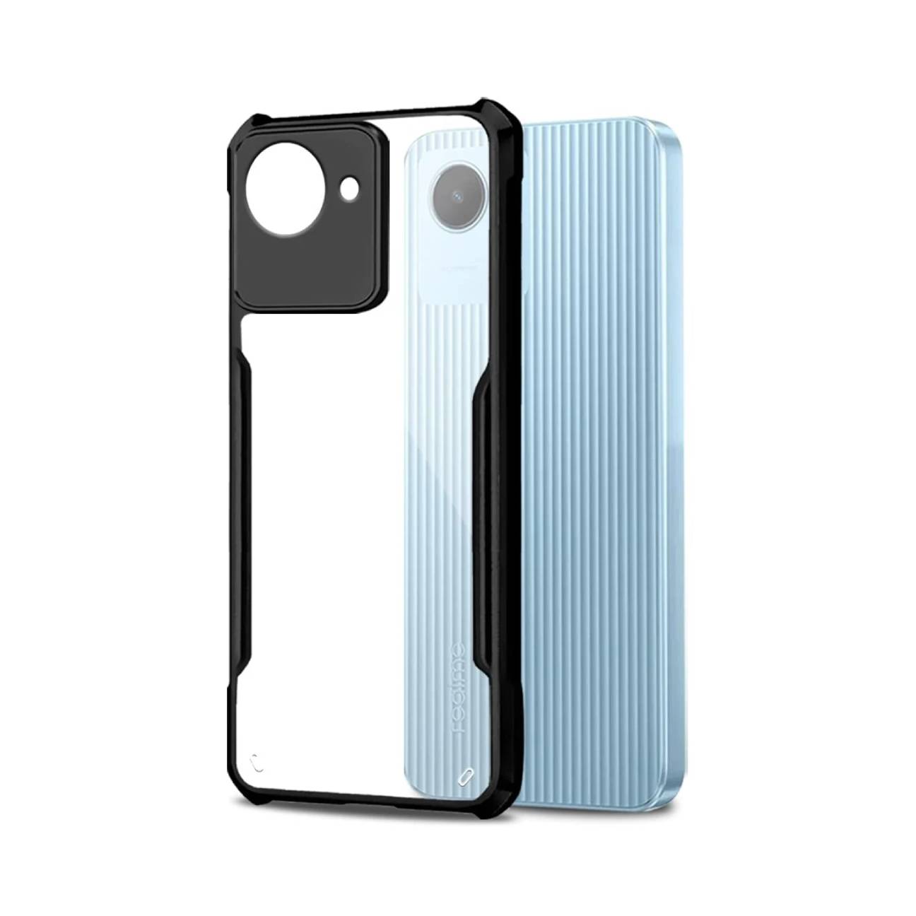 Realme C30s Shockproof Crystal Clear Bumper Case with Acrylic Back, TPU Frame & Camera Protection