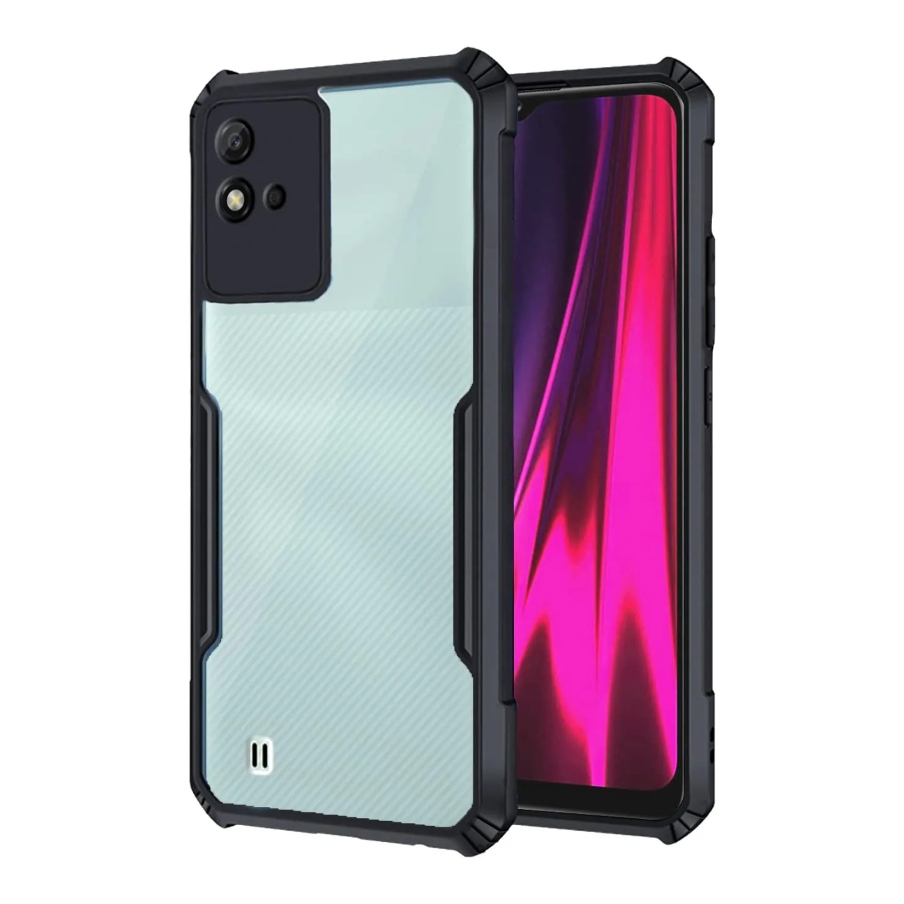 Realme Narzo 50i Shockproof Crystal Clear Bumper Case with Acrylic Back, TPU Frame & Camera Protection