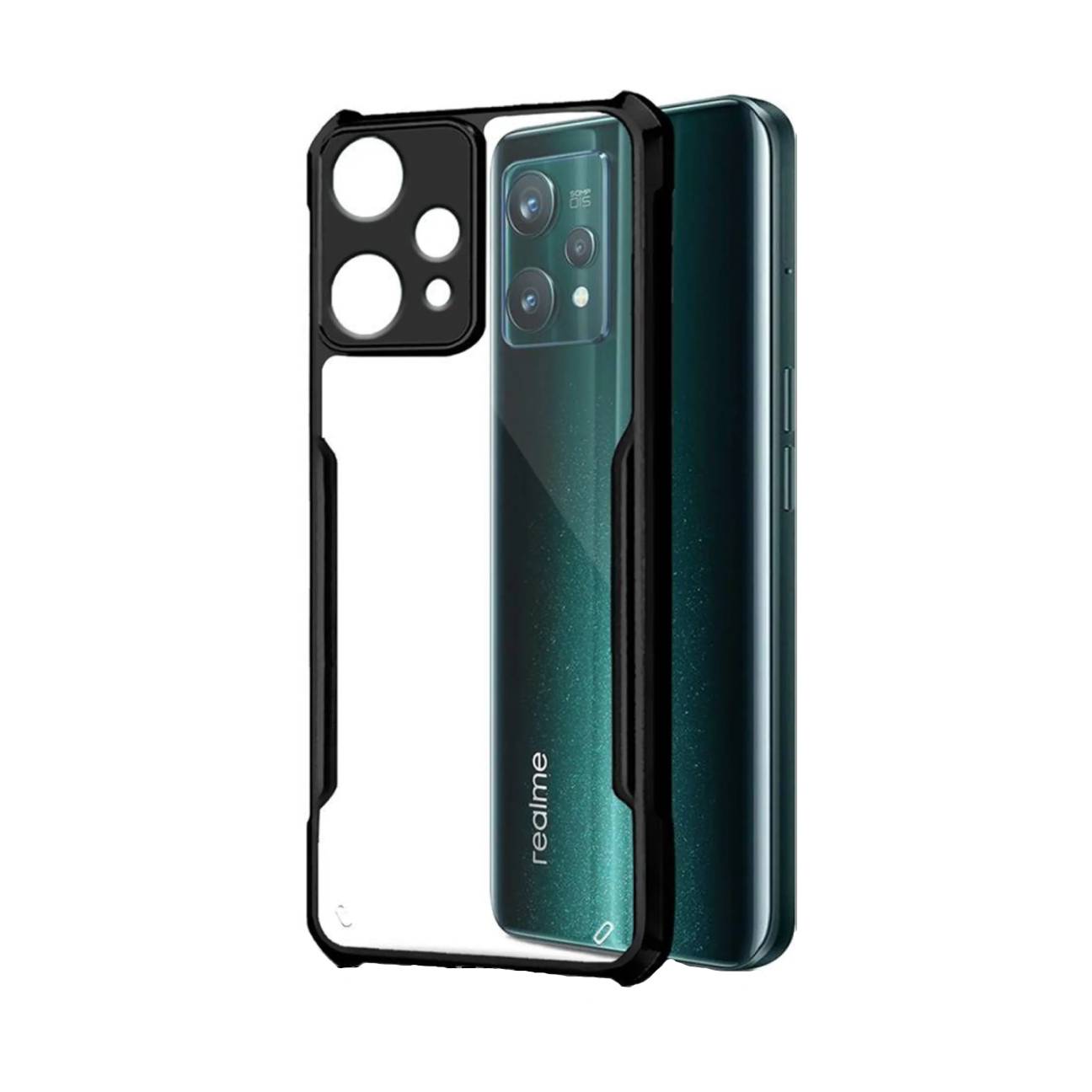 Realme Narzo 50 Pro Shockproof Crystal Clear Bumper Case with Acrylic Back, TPU Frame & Camera Protection