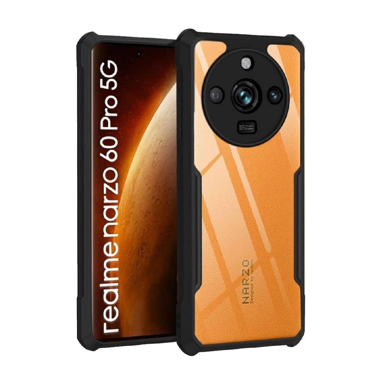 Realme Narzo 60 Pro Shockproof Crystal Clear Bumper Case with Acrylic Back, TPU Frame & Camera Protection