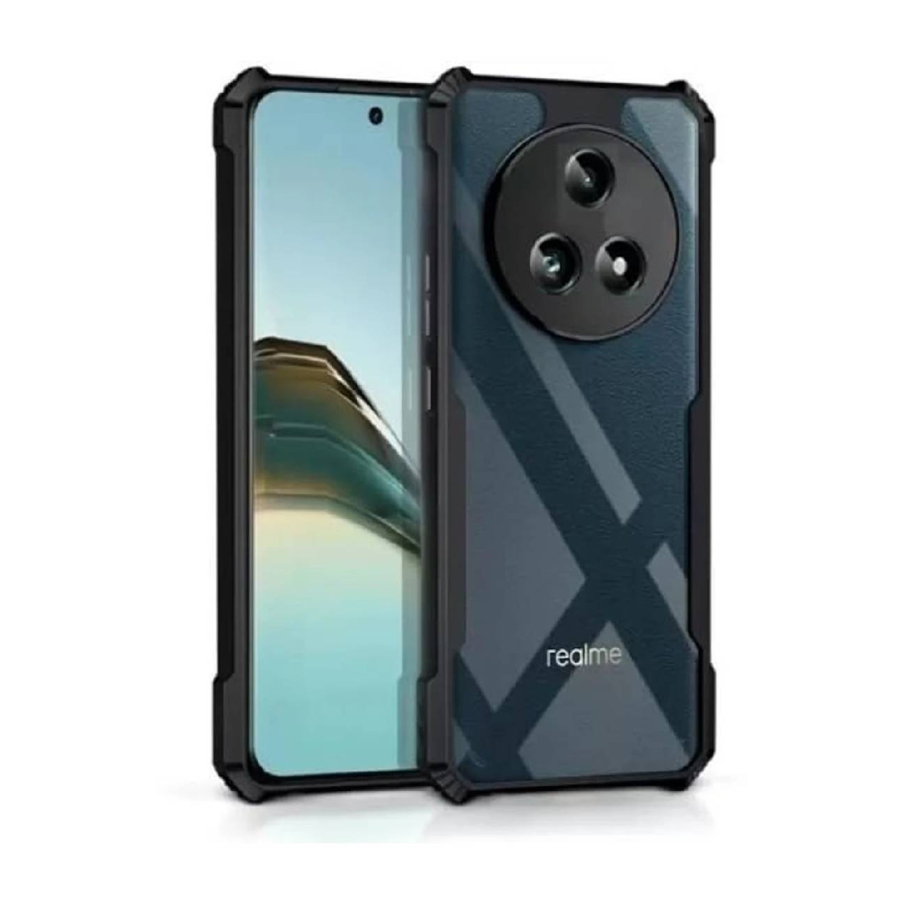 Realme P3 Pro Shockproof Crystal Clear Bumper Case with Acrylic Back, TPU Frame & Camera Protection