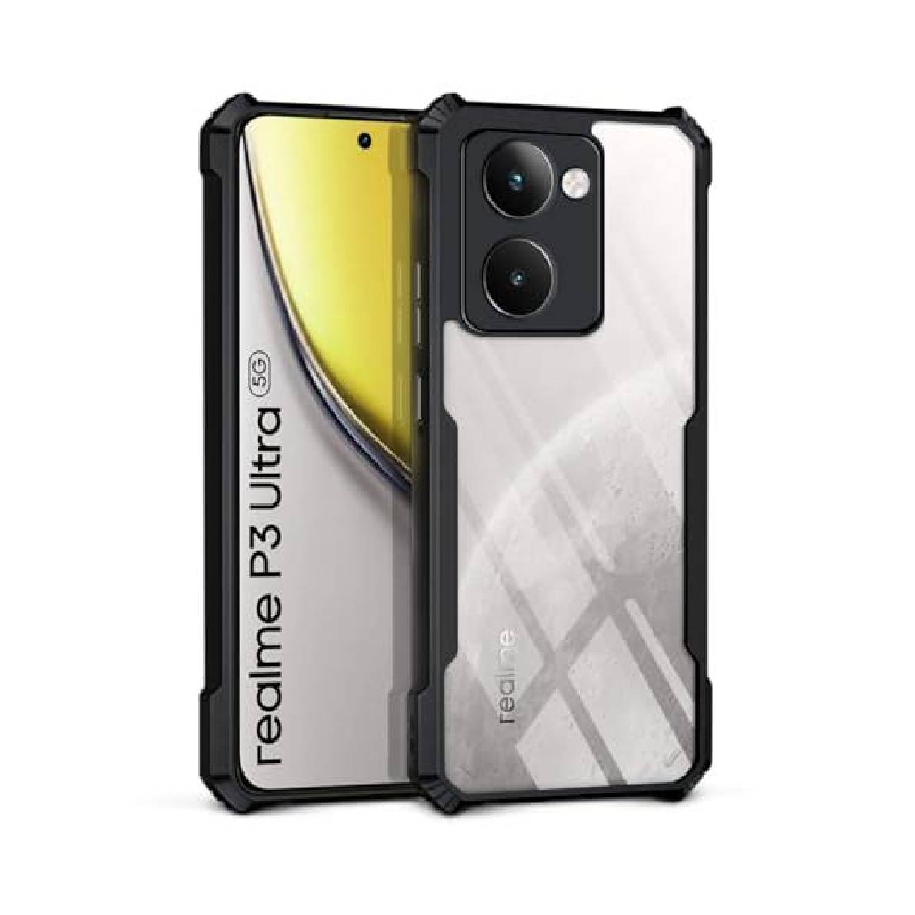 Realme P3 Ultra Shockproof Crystal Clear Bumper Case with Acrylic Back, TPU Frame & Camera Protection