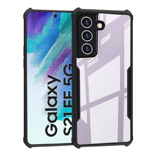 Samsung Galaxy S21 FE Shockproof Crystal Clear Bumper Case with Acrylic Back, TPU Frame & Camera Protection