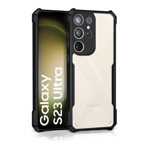 Samsung Galaxy S23 Ultra Shockproof Crystal Clear Bumper Case with Acrylic Back, TPU Frame & Camera Protection
