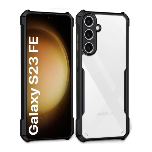 Samsung Galaxy S23 FE Shockproof Crystal Clear Bumper Case with Acrylic Back, TPU Frame & Camera Protection