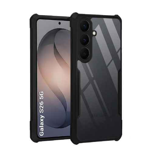 Samsung Galaxy S26 Shockproof Crystal Clear Bumper Case with Acrylic Back, TPU Frame & Camera Protection