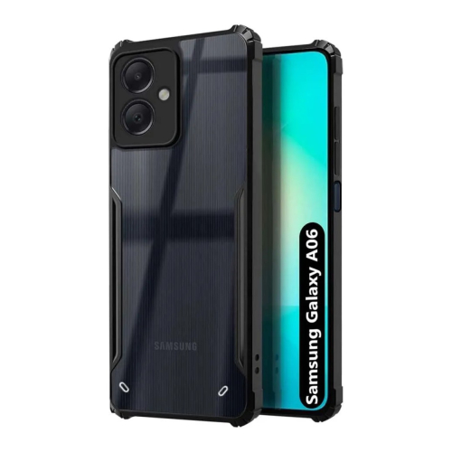 Samsung Galaxy A06 Shockproof Crystal Clear Bumper Case with Acrylic Back, TPU Frame & Camera Protection
