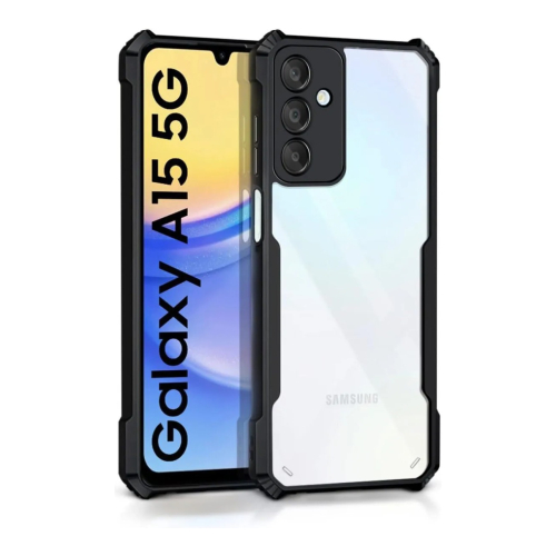 Samsung Galaxy A15 Shockproof Crystal Clear Bumper Case with Acrylic Back, TPU Frame & Camera Protection