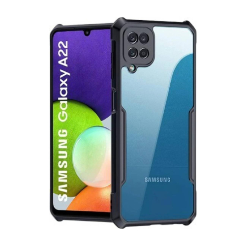 Samsung Galaxy A22 Shockproof Crystal Clear Bumper Case with Acrylic Back, TPU Frame & Camera Protection