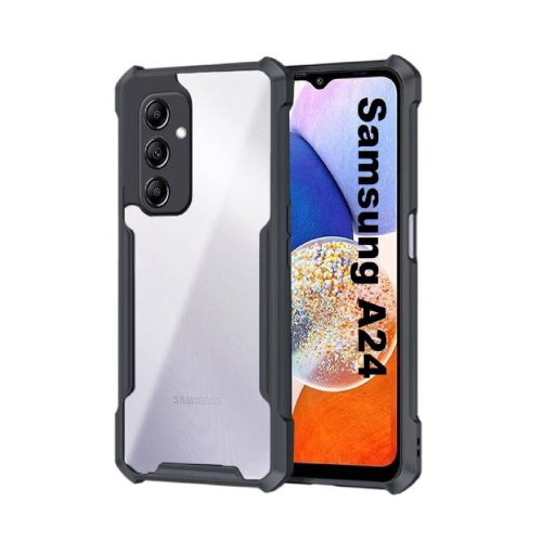 Samsung Galaxy A24 Shockproof Crystal Clear Bumper Case with Acrylic Back, TPU Frame & Camera Protection
