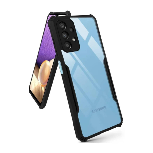Samsung Galaxy A32 Shockproof Crystal Clear Bumper Case with Acrylic Back, TPU Frame & Camera Protection