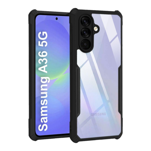 Samsung Galaxy A36 5G Shockproof Crystal Clear Bumper Case with Acrylic Back, TPU Frame & Camera Protection
