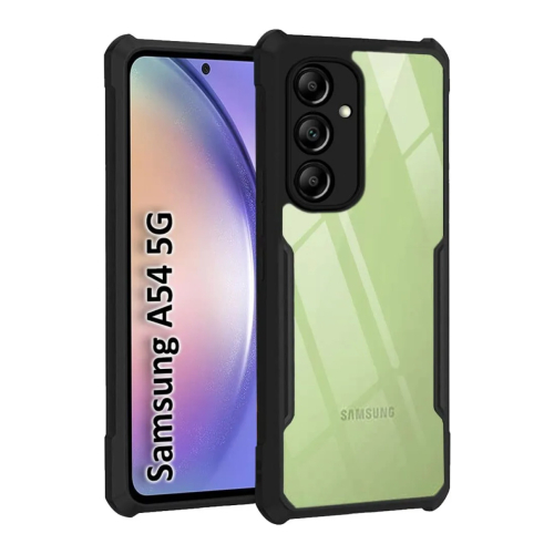 Samsung Galaxy A54 5G Shockproof Crystal Clear Bumper Case with Acrylic Back, TPU Frame & Camera Protection