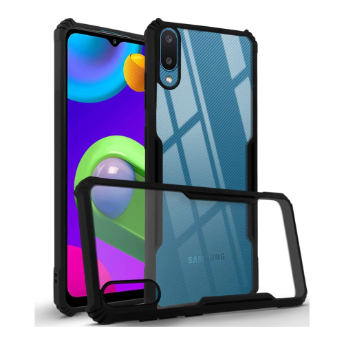 Samsung Galaxy M02 Shockproof Crystal Clear Bumper Case with Acrylic Back, TPU Frame & Camera Protection