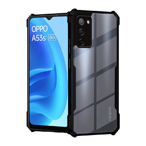 Oppo A53s 5G Shockproof Crystal Clear Bumper Case with Acrylic Back, TPU Frame & Camera Protection