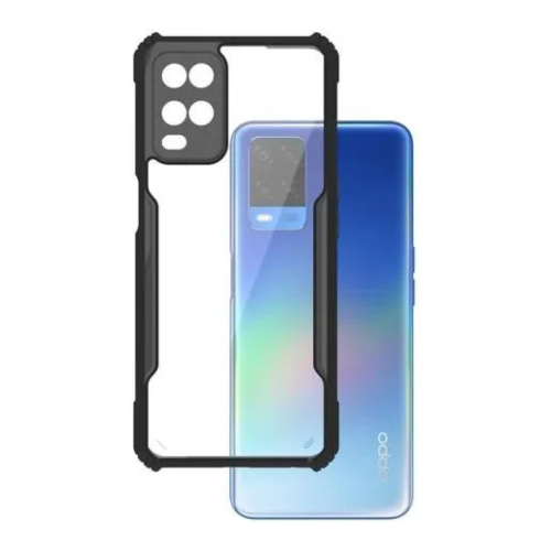 Oppo A54 Shockproof Crystal Clear Bumper Case with Acrylic Back, TPU Frame & Camera Protection