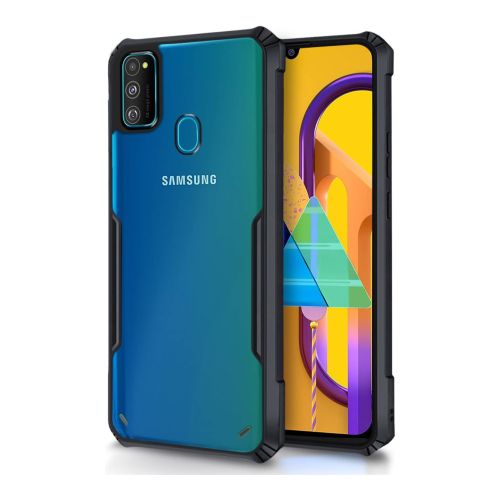 Samsung Galaxy M21 (2021) Shockproof Crystal Clear Bumper Case with Acrylic Back, TPU Frame & Camera Protection