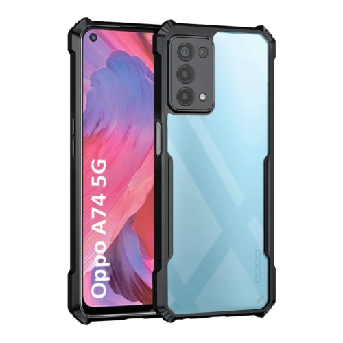 Oppo A74 5G Shockproof Crystal Clear Bumper Case with Acrylic Back, TPU Frame & Camera Protection