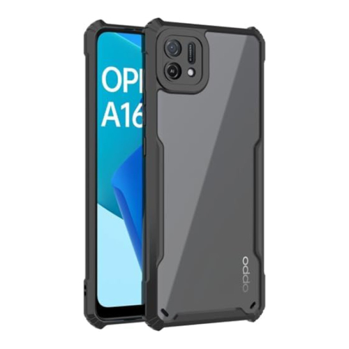 Oppo A16k Shockproof Crystal Clear Bumper Case with Acrylic Back, TPU Frame & Camera Protection