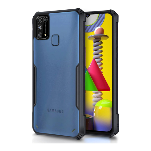 Samsung Galaxy M31 Prime Shockproof Crystal Clear Bumper Case with Acrylic Back, TPU Frame & Camera Protection