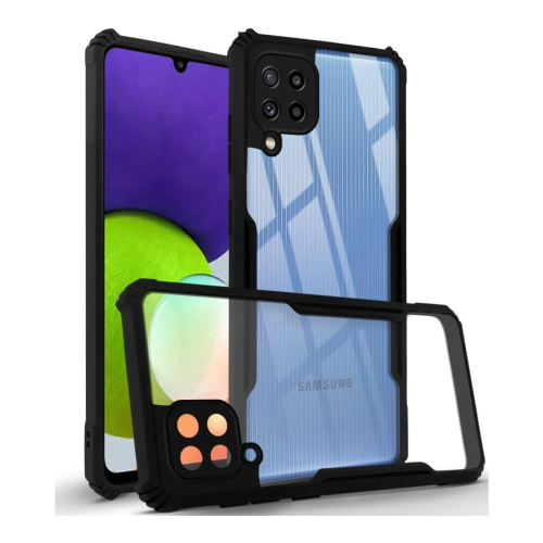 Samsung Galaxy M32 Shockproof Crystal Clear Bumper Case with Acrylic Back, TPU Frame & Camera Protection