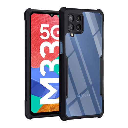 Samsung Galaxy M33 5G Shockproof Crystal Clear Bumper Case with Acrylic Back, TPU Frame & Camera Protection