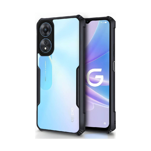 Oppo A58 Shockproof Crystal Clear Bumper Case with Acrylic Back, TPU Frame & Camera Protection