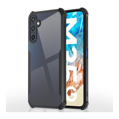 Samsung Galaxy M35 5G Shockproof Crystal Clear Bumper Case with Acrylic Back, TPU Frame & Camera Protection