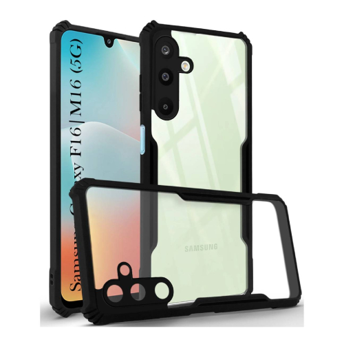 Samsung Galaxy F16 5G Shockproof Crystal Clear Bumper Case with Acrylic Back, TPU Frame & Camera Protection