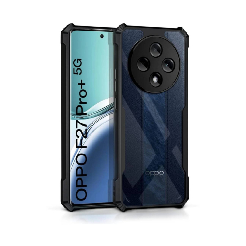 Oppo F27 Pro+ Shockproof Crystal Clear Bumper Case with Acrylic Back, TPU Frame & Camera Protection