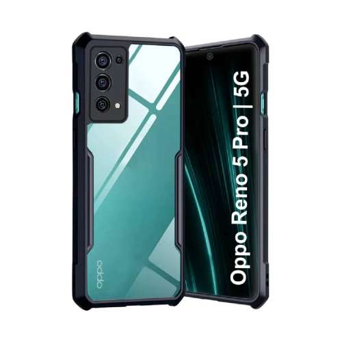 Oppo Reno 5 Pro 5G Shockproof Crystal Clear Bumper Case with Acrylic Back, TPU Frame & Camera Protection