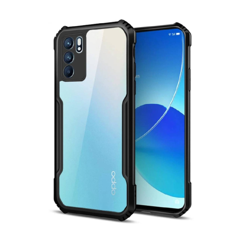 Oppo Reno 6 5G Shockproof Crystal Clear Bumper Case with Acrylic Back, TPU Frame & Camera Protection