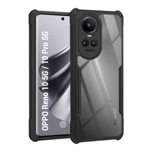 Oppo Reno 10 5G Shockproof Crystal Clear Bumper Case with Acrylic Back, TPU Frame & Camera Protection