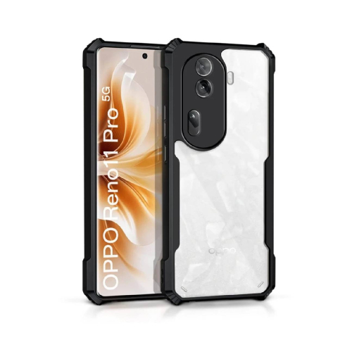 Oppo Reno 11 Pro 5G Shockproof Crystal Clear Bumper Case with Acrylic Back, TPU Frame & Camera Protection