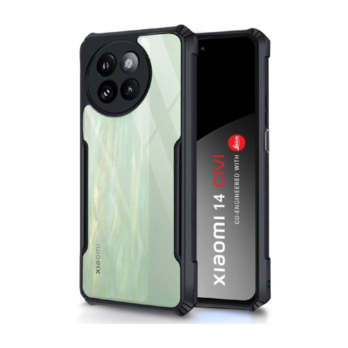 Xiaomi 14 Civi Shockproof Crystal Clear Bumper Case with Acrylic Back, TPU Frame & Camera Protection