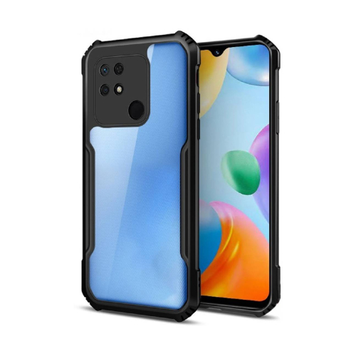 Redmi 10A Shockproof Crystal Clear Bumper Case with Acrylic Back, TPU Frame & Camera Protection