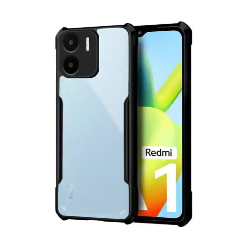 Redmi A1 Shockproof Crystal Clear Bumper Case with Acrylic Back, TPU Frame & Camera Protection
