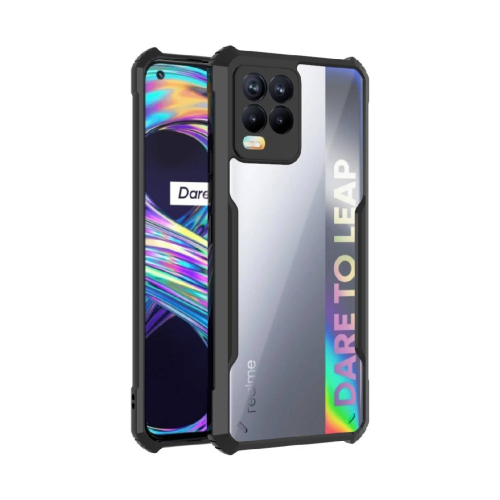 Realme 8 Shockproof Crystal Clear Bumper Case with Acrylic Back, TPU Frame & Camera Protection