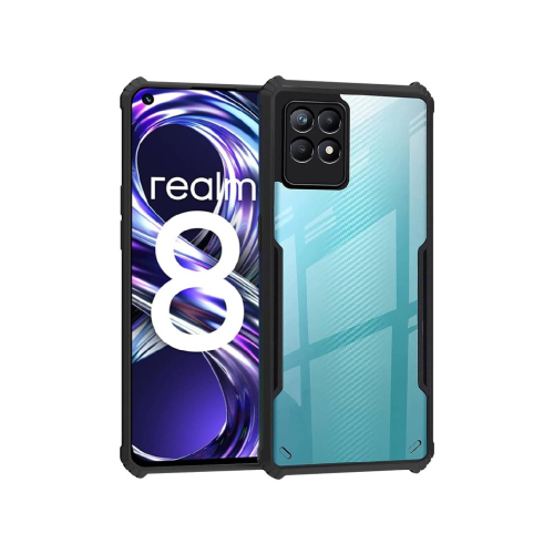 Realme 8i Shockproof Crystal Clear Bumper Case with Acrylic Back, TPU Frame & Camera Protection