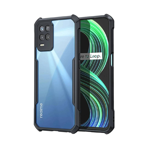 Realme 8s 5G Shockproof Crystal Clear Bumper Case with Acrylic Back, TPU Frame & Camera Protection