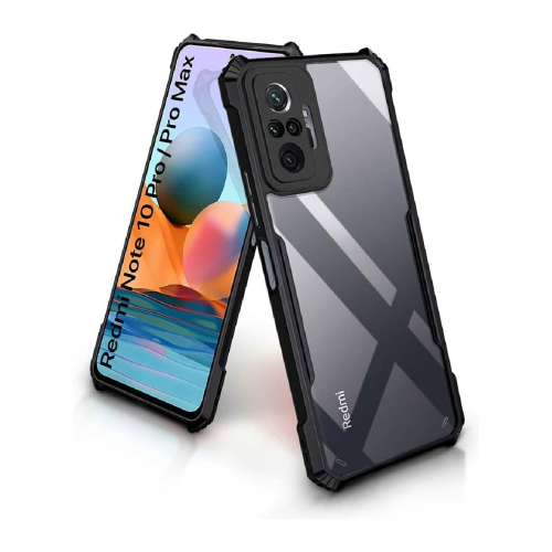 Redmi Note 10 Pro Max Shockproof Crystal Clear Bumper Case with Acrylic Back, TPU Frame & Camera Protection