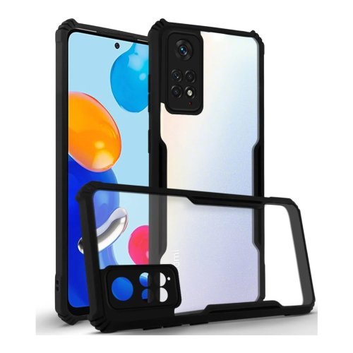 Redmi Note 11 Shockproof Crystal Clear Bumper Case with Acrylic Back, TPU Frame & Camera Protection