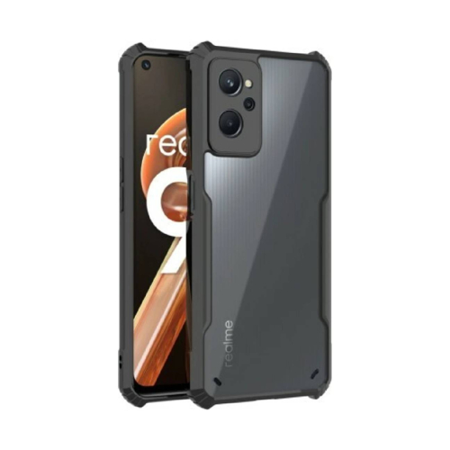 Realme 9i Shockproof Crystal Clear Bumper Case with Acrylic Back, TPU Frame & Camera Protection