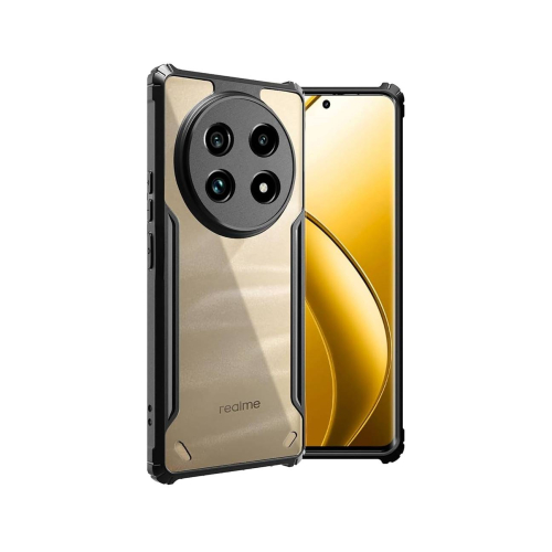 Realme 13+ Shockproof Crystal Clear Bumper Case with Acrylic Back, TPU Frame & Camera Protection