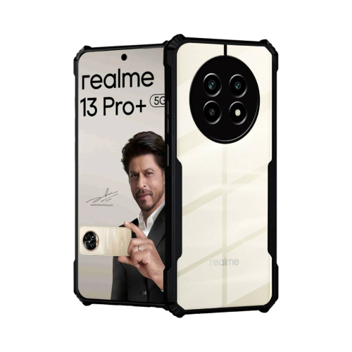 Realme 13 Pro+ Shockproof Crystal Clear Bumper Case with Acrylic Back, TPU Frame & Camera Protection