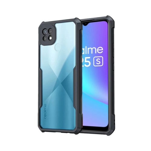 Realme C25s Shockproof Crystal Clear Bumper Case with Acrylic Back, TPU Frame & Camera Protection