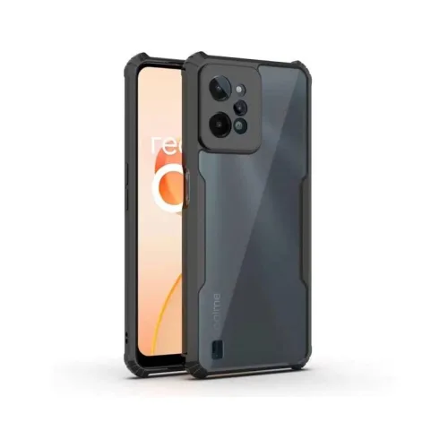 Realme C31 Shockproof Crystal Clear Bumper Case with Acrylic Back, TPU Frame & Camera Protection
